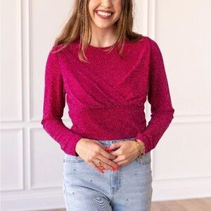 Hannah Sparkle Bodysuit Magenta